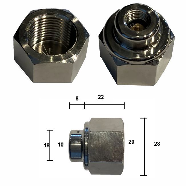 ADATTATORE BOMBOLA AZOTO M10X1Rhi-W21.8X1/14