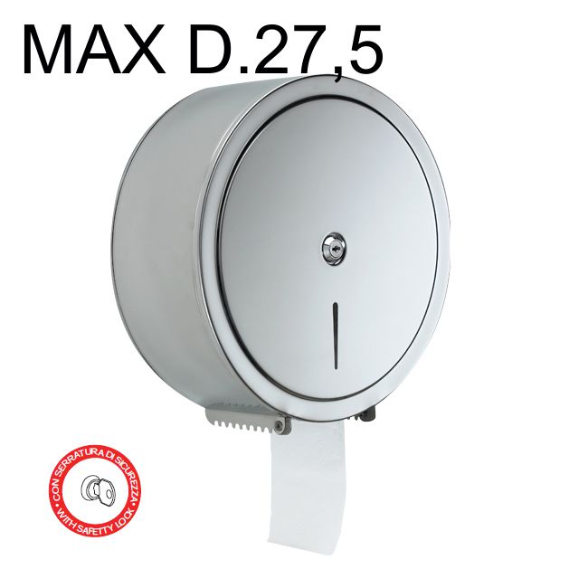 DISTRIBUTORE ROTOLO CARTA D.275 INOX C/SERRATURA
