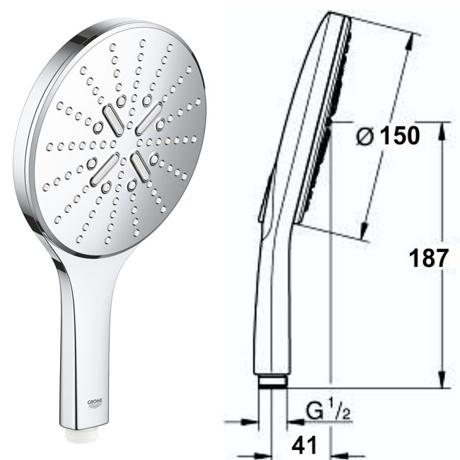 DOCCETTA 3 GETTI GROHE SMART ACTIVE 150