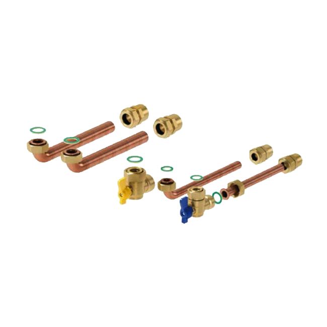 KIT RACCORDI 2 RUBINETTI PER CALDAIE MTS
