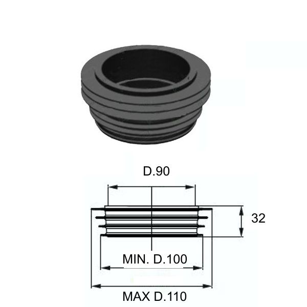 MORSETTO WC 110/100XINT. 90  