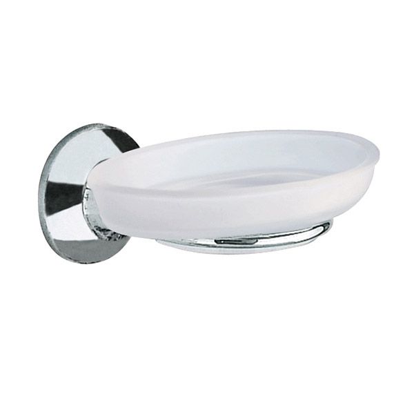 PORTA SAPONETTA MAG. ASCOT CROMO VETRO SATIN.(GE)