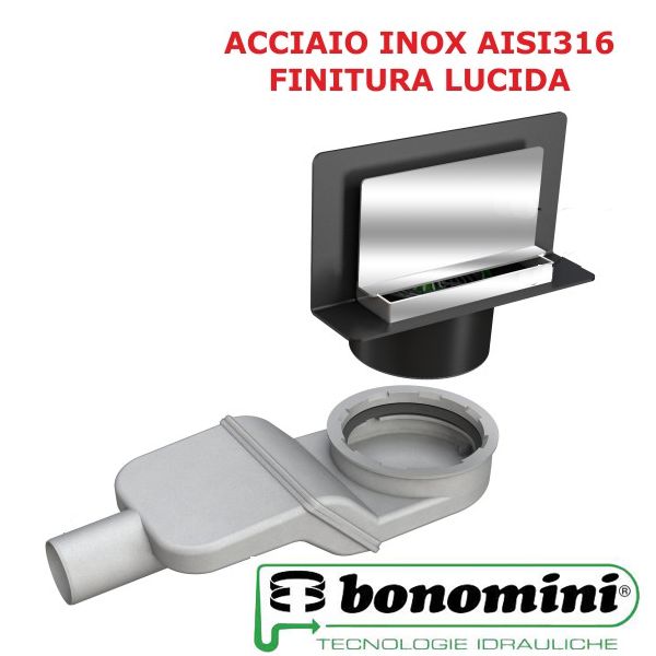 SCARICO DOCCIA A PARETE INOX SIFONE D.50 SOGLIOLA
