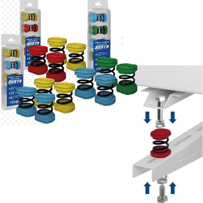ANTIVIBRANTI KIT GIALLO/AZZURRO KG. 80 (4 PEZZI)