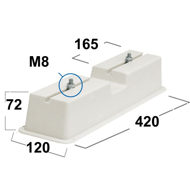 BASE PAVIMENTO COPPIA 420 MM. MAX KG.320 STAMPATA