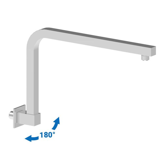 BRACCIO DOCCIA GIREVOLE QUADRO 22X22X409 (SPH)