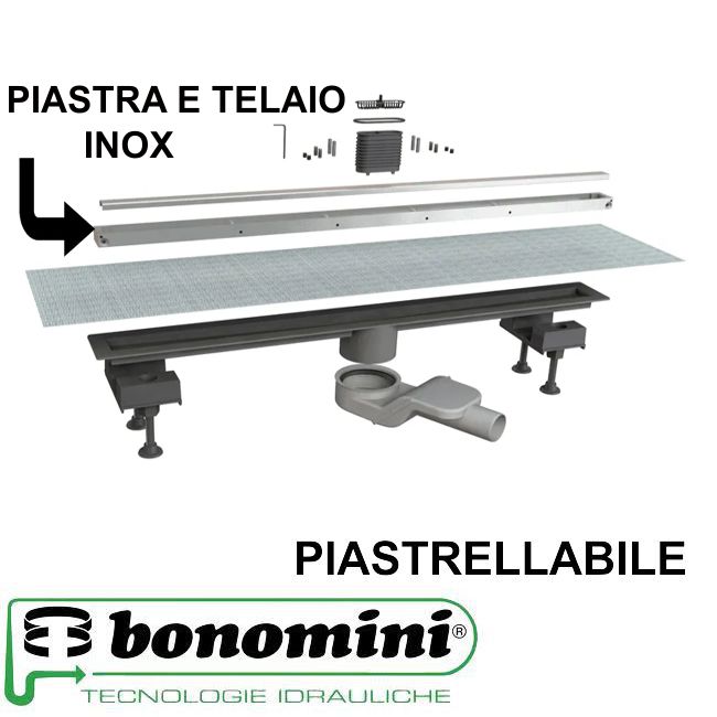 CANALINA DOCCIA TUTTA INOX cm.100  BONOMINI