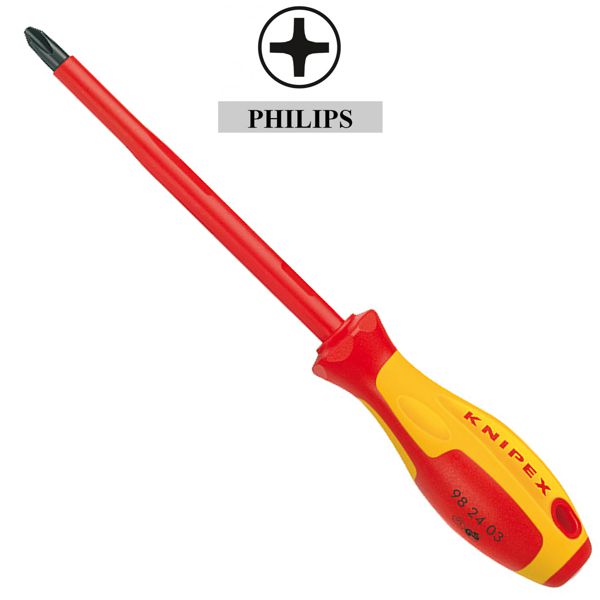 KNIPEX GIRAVITE SLIM ISOLATO 187 mm A CROCE PHILL.