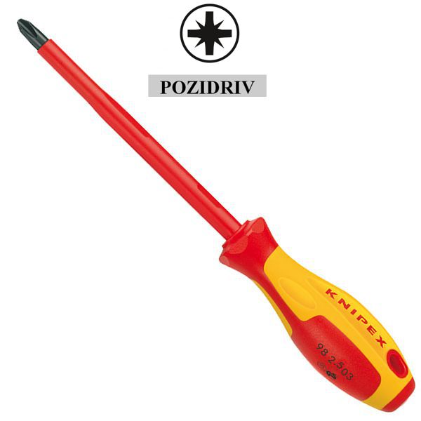 KNIPEX GIRAVITE ISOLATO 187 mm A CROCE POZIDRIV