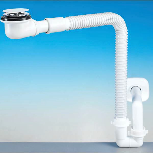 PILETTA CON SIFONE SALVASPAZIO PER LAVABO DISABILI